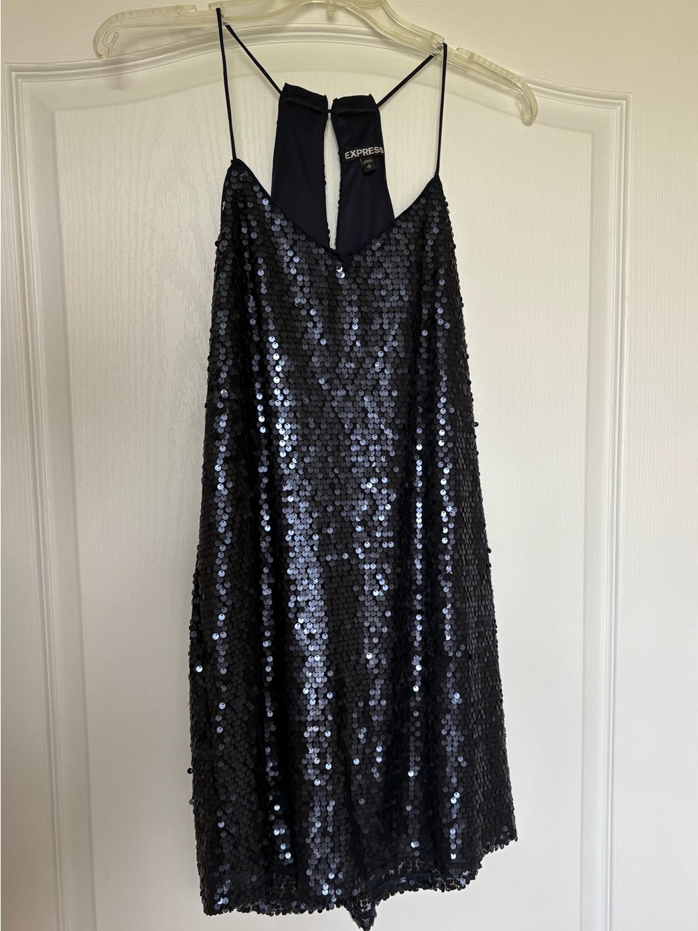 Express Dark Navy Sequin Mini Dress. Size S/P
